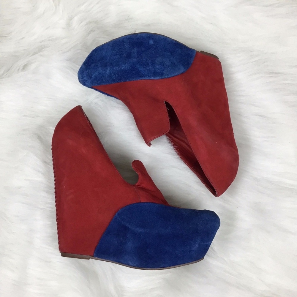 Jeffrey Campbell Suede Zinger Havana Wedges